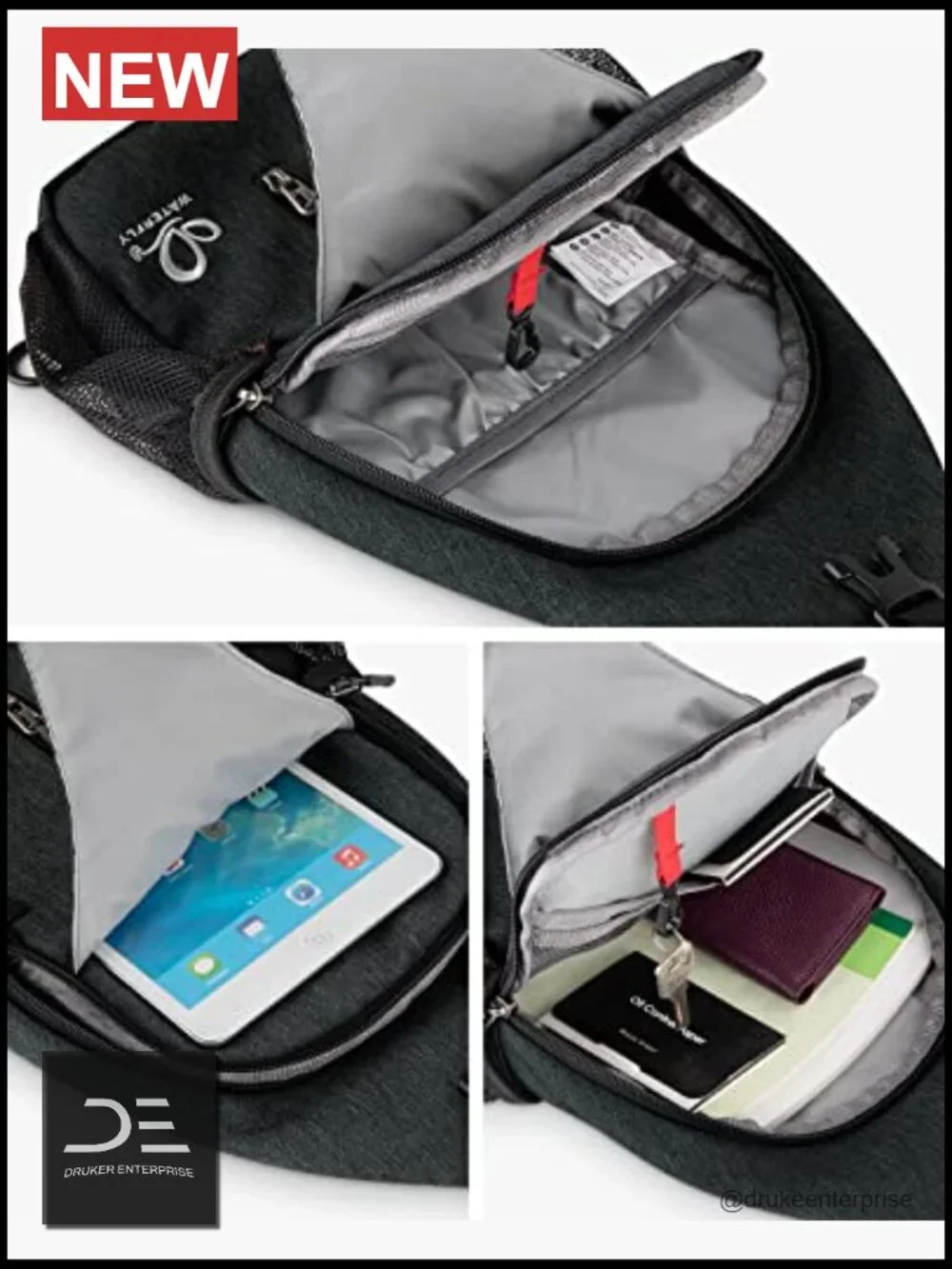 Crossbody Sling Backpack Travel Hiking Daypack with Adjustable Strap